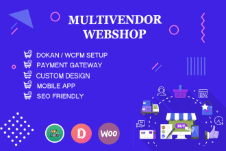 design ecommerce multivendor webshop with wcfm or dokan like ebay