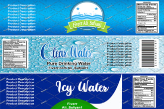 design mineral water bottle label, banner