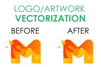 recreate your logo or image in vector, manual vector tracing