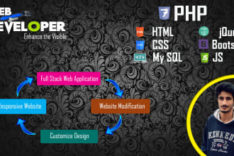develop and modify websites in PHP,html,CSS,bootstrap,js