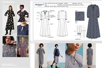 design clothing apparel technical flats sketch cads and tech packs