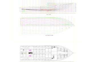 create a lines plan of a boat, ship, vessel, and yatch