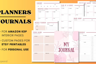design printable journals, planners, and interiors for KDP