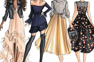 draw a fashion illustration or sketch