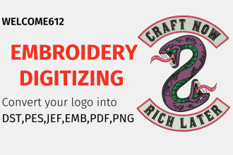 quality machine embroidery digitizing logo