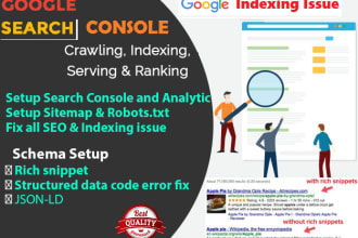 fix google indexing search console error and schema markup setup rich snippet