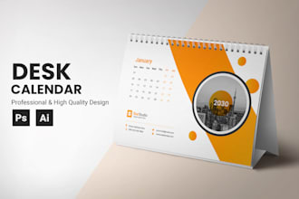 do professional desk calendar, wall calendar design 2025