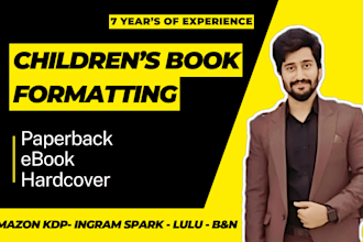 do children book formatting for amazon KDP, kids ebook