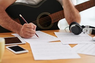 write lyrics for your song in arabic or english and sing it