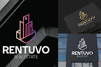 design modern minimalist logo realestate  or any company
