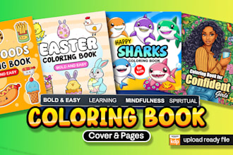 create kids and adult coloring book with coloring pages