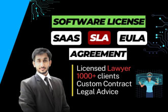 write software license agreement, eula, sla, saas agreement