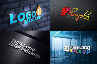 do creative logo designing with 3d mockup and tshirt model