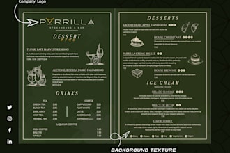 design a restaurant menu, food menu and custom mneu in 8 hours