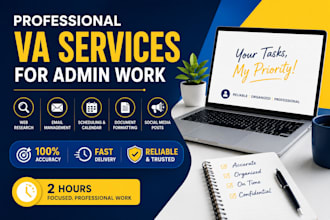 be your virtual assistant and personal assistant for admin work