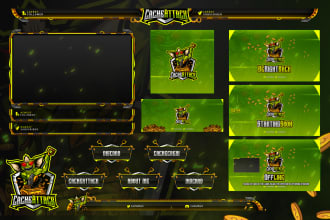 design animated twitch overlay, logo intro, transition screen for streamer