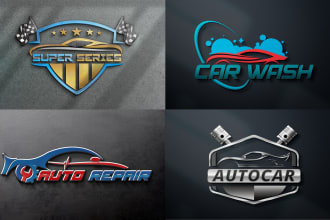 design unique automotive auto detailing and car wash logo