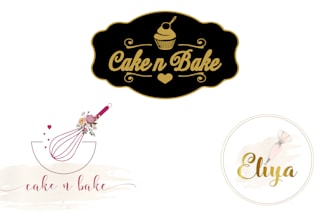 design cake , cupcake baking logo for your bakery business