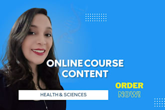create elearning course content health and science