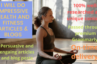 write health and fitness articles and blog