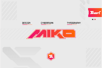 design a cool typography logo cyberpunk or mecha futuristic