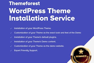 install, customize wordpress, woocommerce, themeforest theme