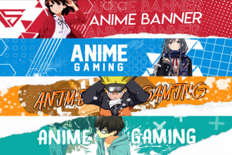 make professional anime youtube banner or header
