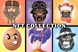 design custom nft character illustration with different traits