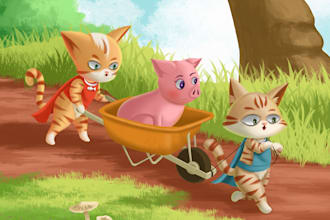 create awesome children book illustration for you