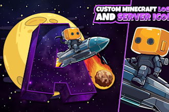 draw a minecraft logo design and icon for your server