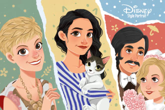 draw your portrait into a disney style cartoon