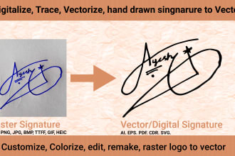 trace signature vectorize digitize handwritten note drawn to vector