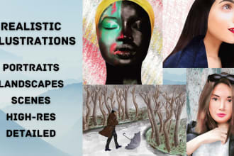make realistic detailed graphic illustrations
