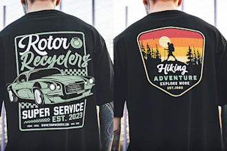 do retro vintage custom graphics t shirt, streetwear design