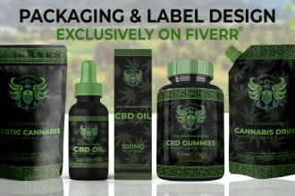 create label design, cbd label, cbd product packaging, bottle label design