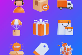 create custom 3d icons for interface, website or app