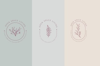design beautiful, floral, botanical baho and hand drawn logo