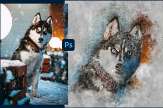 draw realistic watercolor portrait oil painting custom digital for your pet