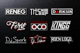 design dj, rap, band logo or in typography style