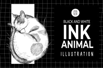 ink animal illustration for you