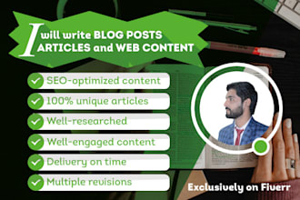 write SEO friendly web content, blog posts, and articles