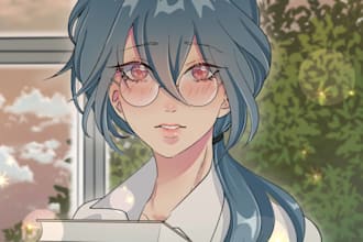 draw your characters or vtuber on webtoon or anime style