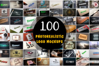 create 100 photorealistic 3d logo mockups