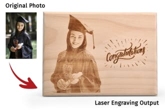 convert your photo to a bmp file for laser engraving on wood
