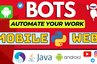 create mobile or web automate bots and chat bot app