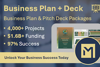 prepare an investor ready business plan and pitch deck