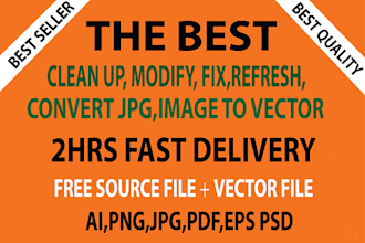convert image,jpg to vector, change font, recreate, illustrate logo in two hrs