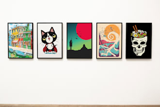 create abstract wall art, canvas, vector art designs for you