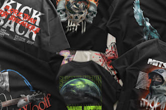 create a streetwear t shirt and merch design for your band