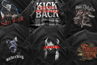 design custom graphic t shirt merch for musicians and bands